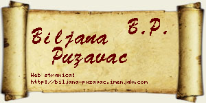 Biljana Puzavac vizit kartica